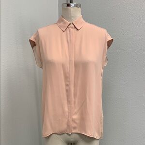 Banana Republic Peach Tunic Blouse Pleated Back Women’s XS
